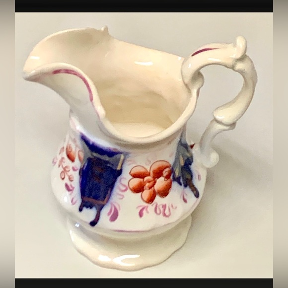 Early 1800s Antique Gaudy Welsh Unrecorded Pink Lustre Jug Handled Pitcher - Picture 2 of 10